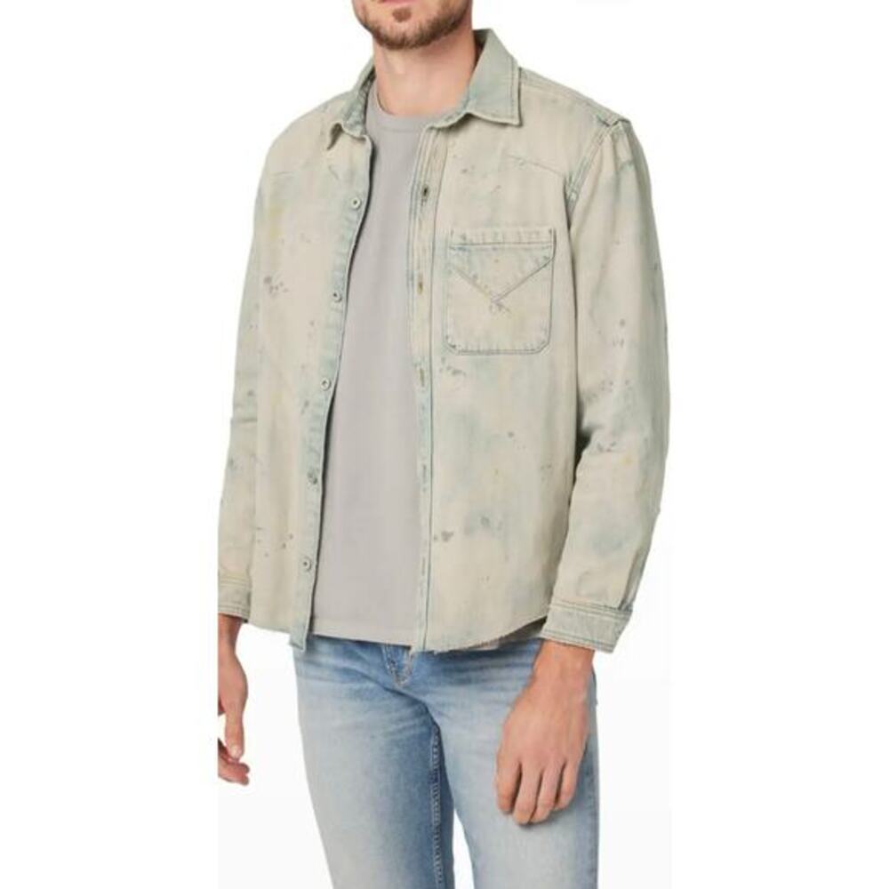 Hudson Men's Lightweight Denim paint splattered  Shirt XL